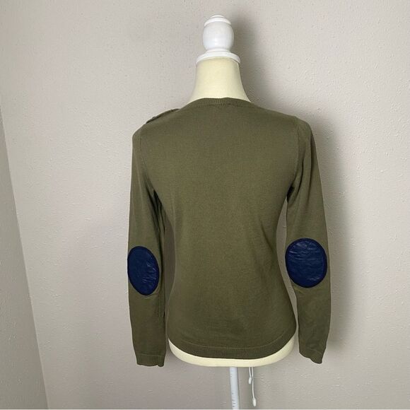 Talbots Rainy Days Green Crewneck Sweater W/ Elbow Patches Women's Size P - Picture 16 of 16